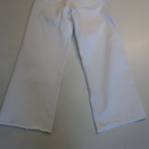 Womens Paige Anessa Crisp White Cropped Wide Leg Denim Jeans 24 - Picture 9 of 11